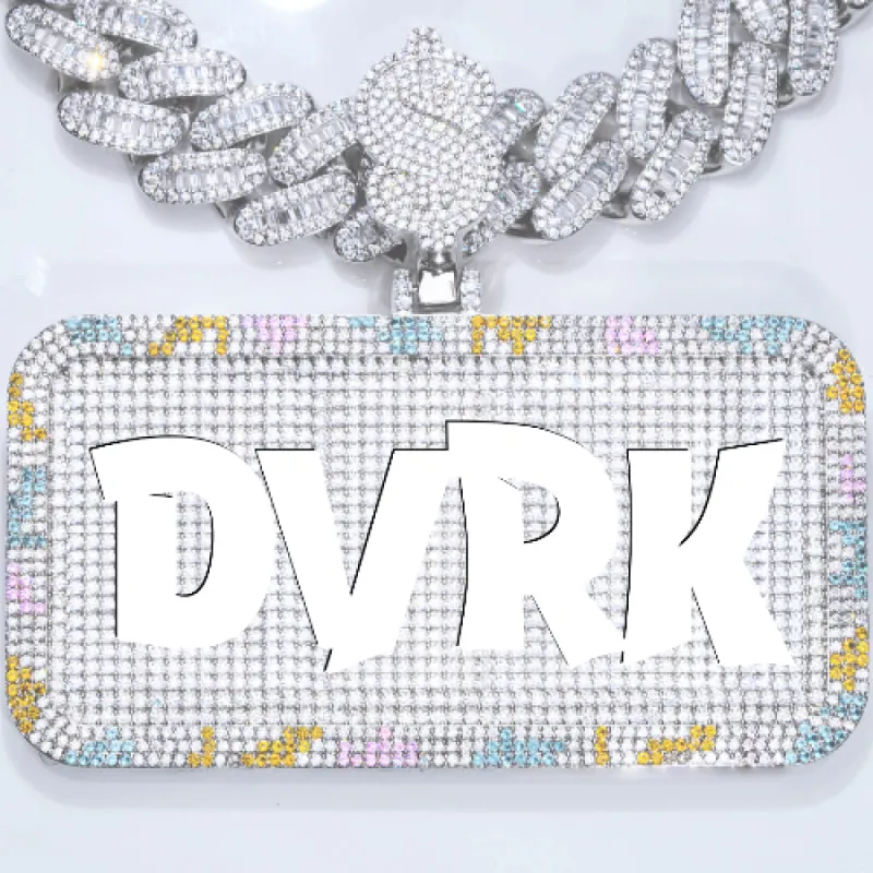 CUSTOM LETTER NECKLACE 3D COLORFUL SQUARE sold by The GUU Shop