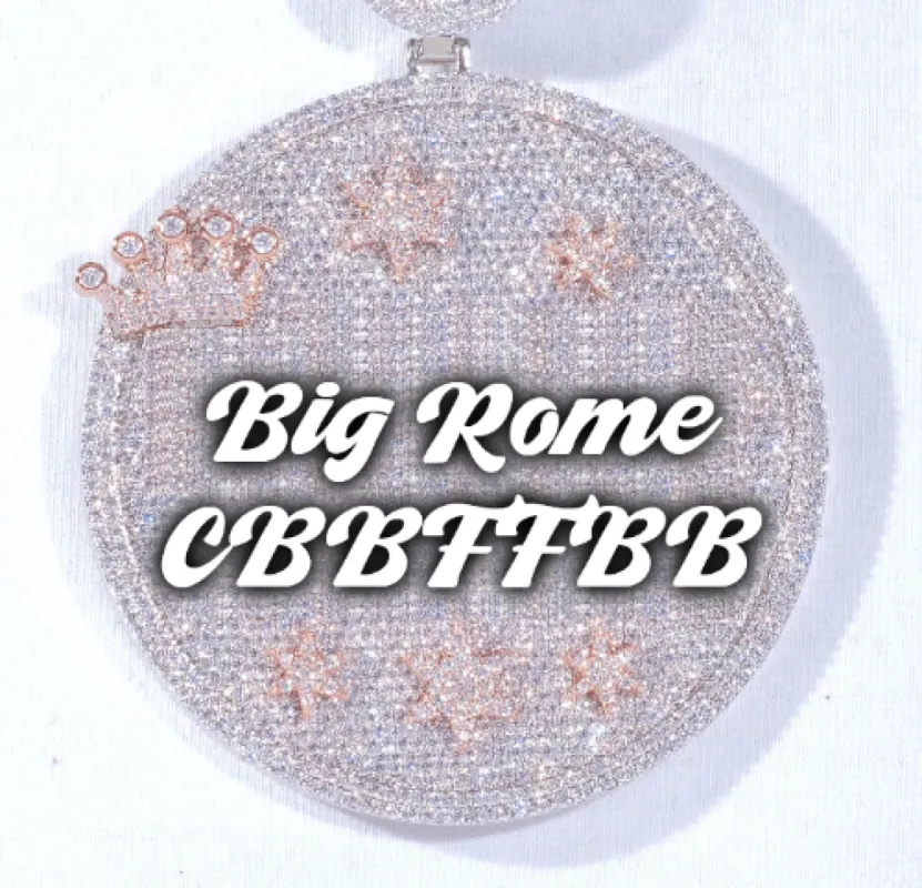 CUSTOM LETTER NECKLACE 3D BIG CROWN DISC sold by The GUU Shop