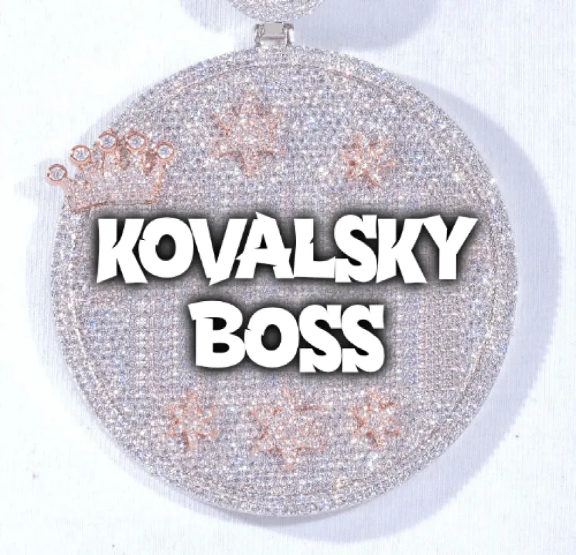 CUSTOM LETTER NECKLACE 3D BIG CROWN DISC sold by The GUU Shop