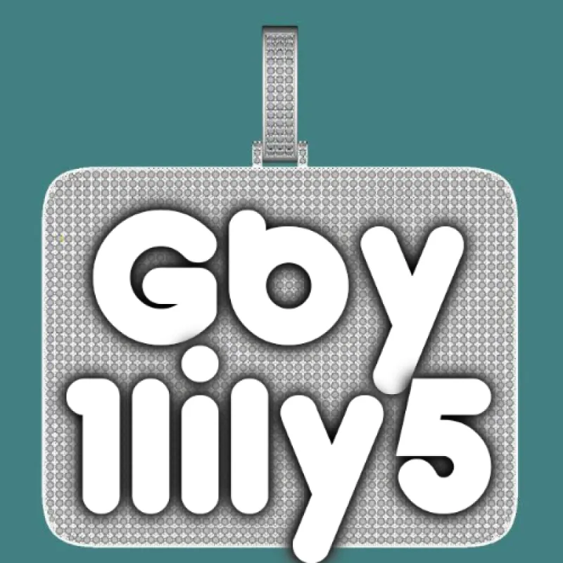 CUSTOM LETTER NECKLACE 3D BIG SQUARE sold by The GUU Shop
