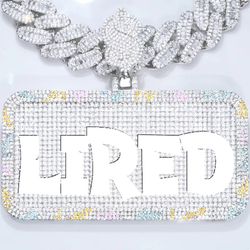 CUSTOM LETTER NECKLACE 3D COLORFUL SQUARE sold by The GUU Shop