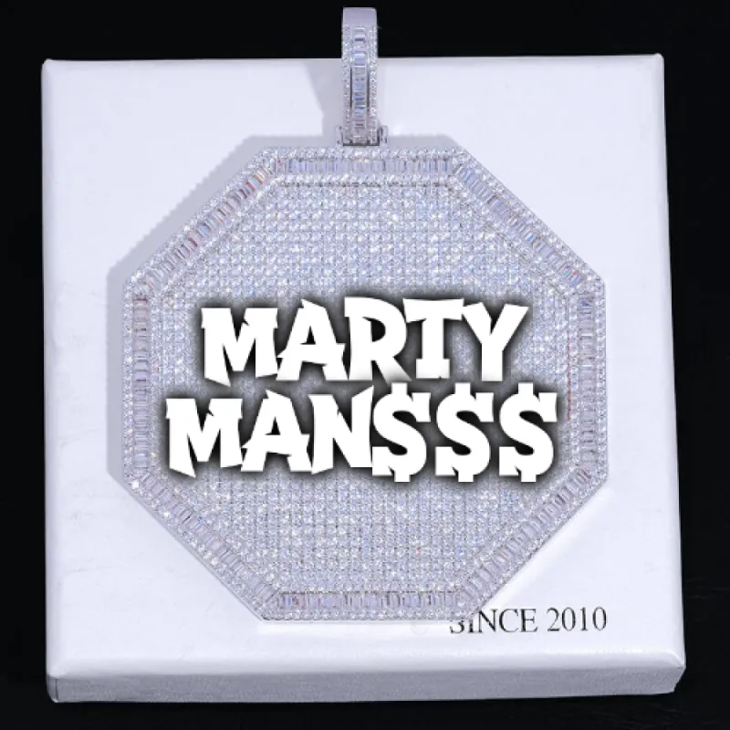 CUSTOM LETTER NECKLACE 3D BIG OCTAGON sold by The GUU Shop