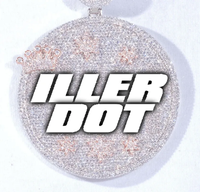 CUSTOM LETTER NECKLACE 3D BIG CROWN DISC sold by The GUU Shop