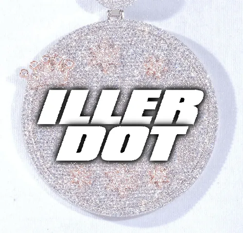 CUSTOM LETTER NECKLACE 3D BIG CROWN DISC sold by The GUU Shop