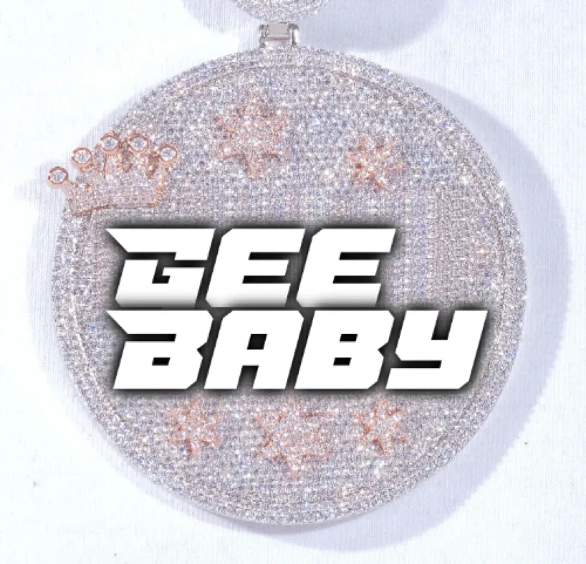 CUSTOM LETTER NECKLACE 3D BIG CROWN DISC sold by The GUU Shop