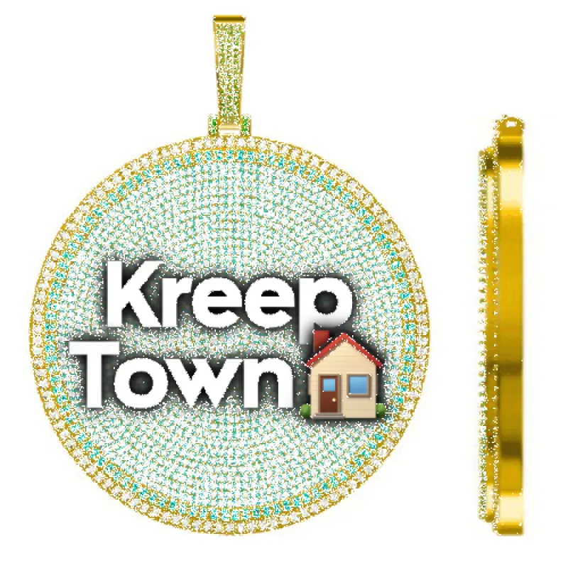 CUSTOM LETTER NECKLACE 3D BIG DISC sold by The GUU Shop