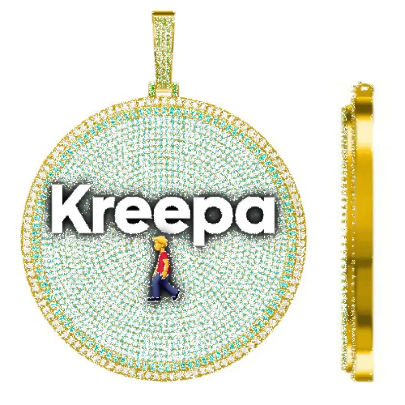 CUSTOM LETTER NECKLACE 3D BIG DISC sold by The GUU Shop