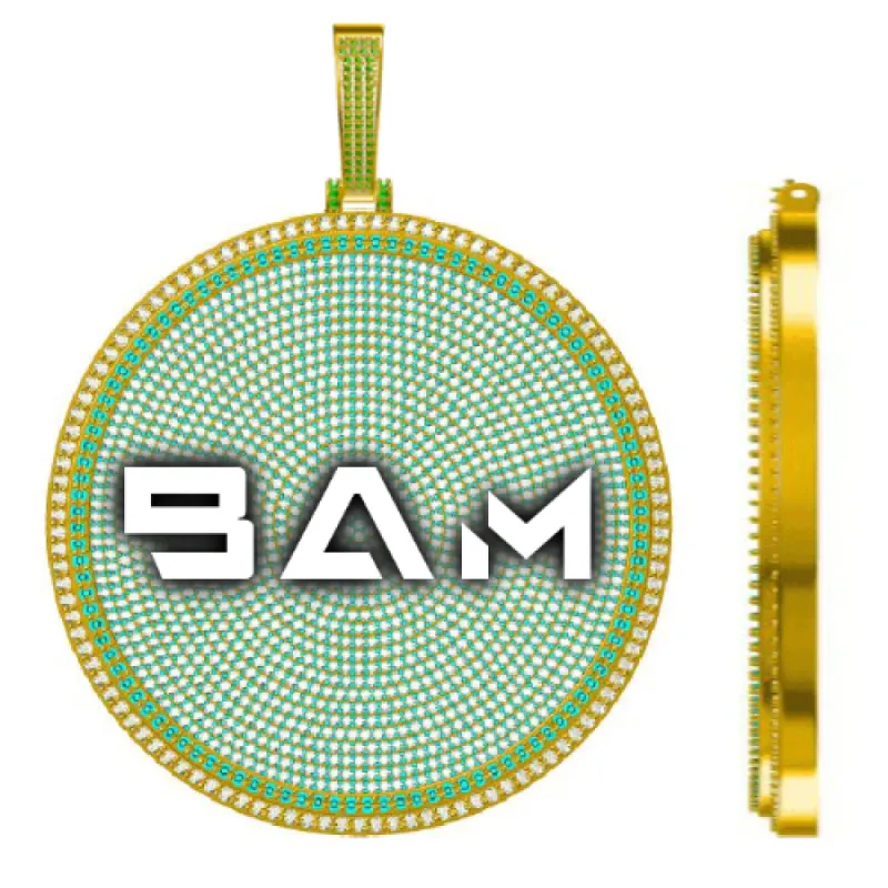 CUSTOM LETTER NECKLACE 3D BIG DISC sold by The GUU Shop