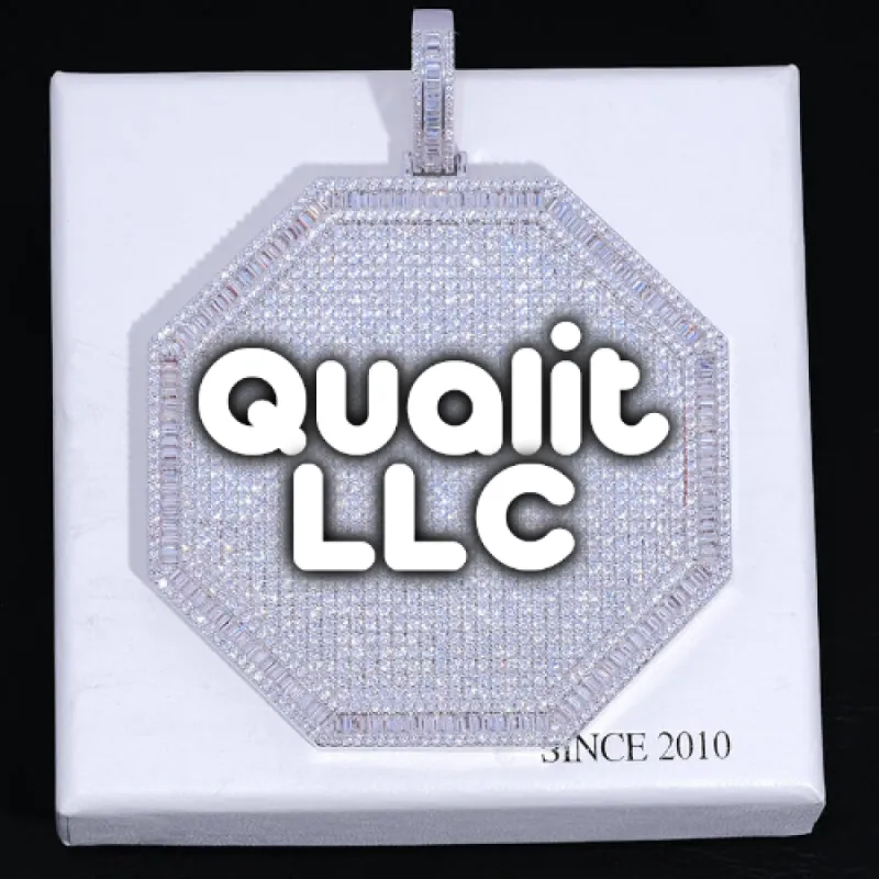 CUSTOM LETTER NECKLACE 3D BIG OCTAGON sold by The GUU Shop