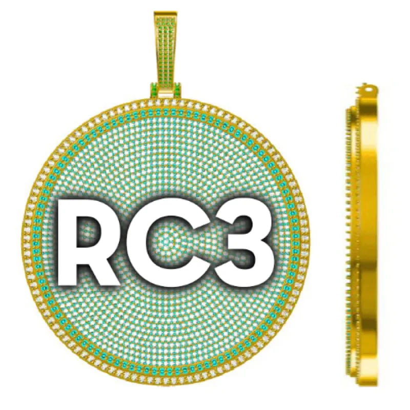 CUSTOM LETTER NECKLACE 3D BIG DISC sold by The GUU Shop