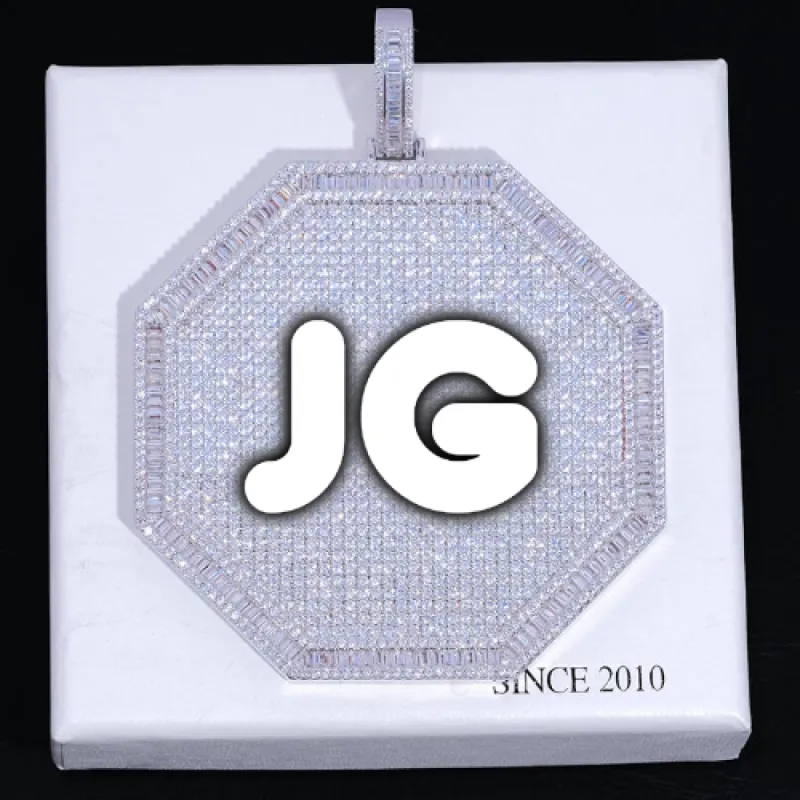 CUSTOM LETTER NECKLACE 3D BIG OCTAGON sold by The GUU Shop