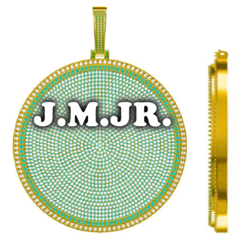 CUSTOM LETTER NECKLACE 3D BIG DISC sold by The GUU Shop