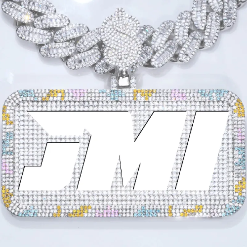 CUSTOM LETTER NECKLACE 3D COLORFUL SQUARE sold by The GUU Shop