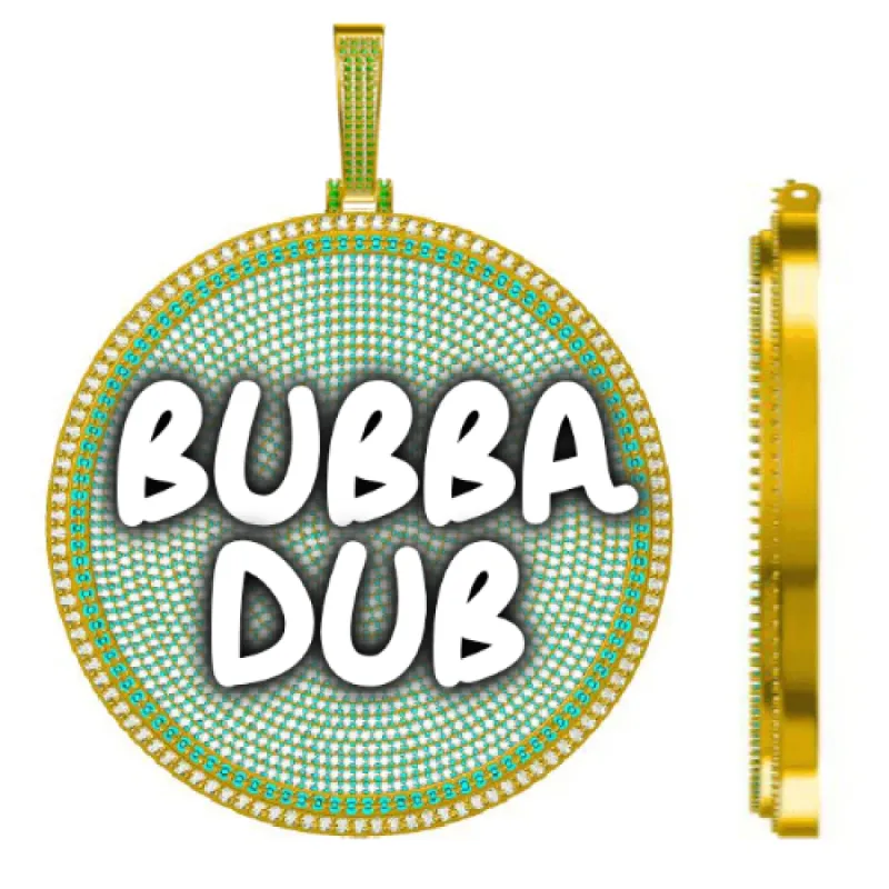 CUSTOM LETTER NECKLACE 3D BIG DISC sold by The GUU Shop