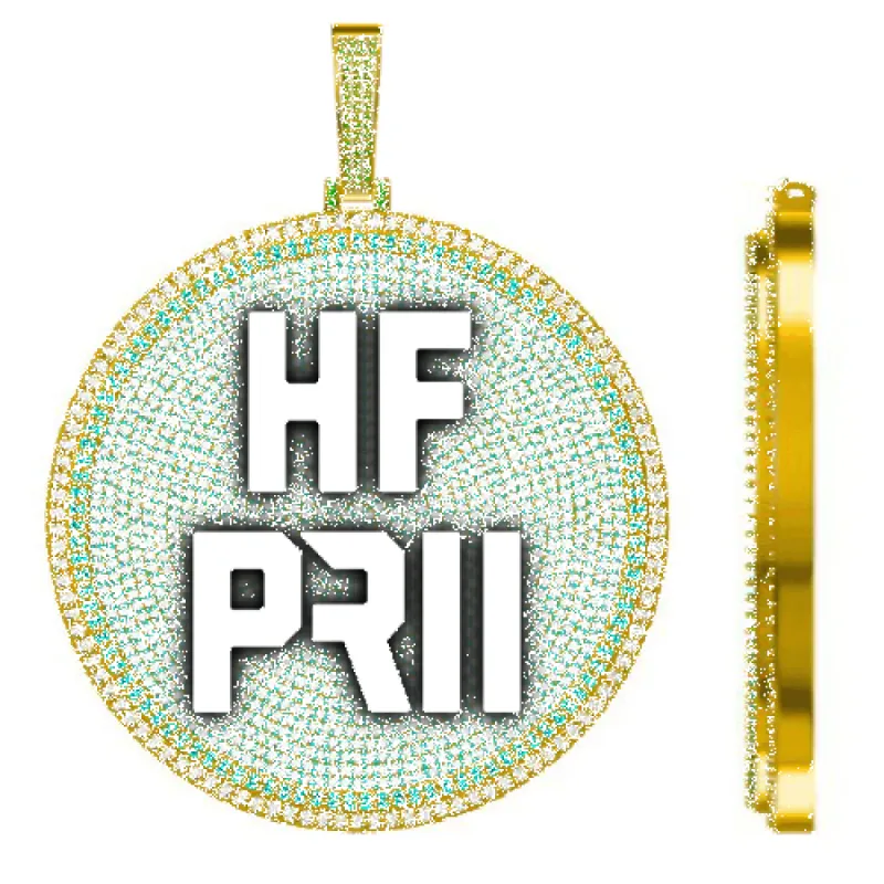 CUSTOM LETTER NECKLACE 3D BIG DISC sold by The GUU Shop