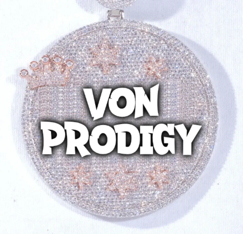 CUSTOM LETTER NECKLACE 3D BIG CROWN DISC sold by The GUU Shop