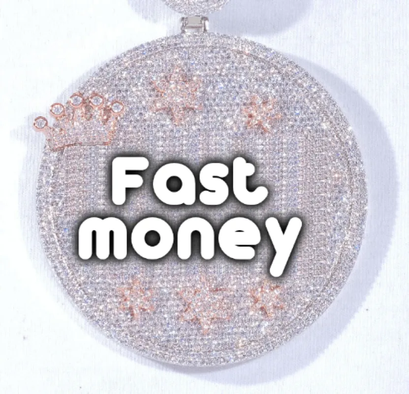 CUSTOM LETTER NECKLACE 3D BIG CROWN DISC made by The GUU Shop