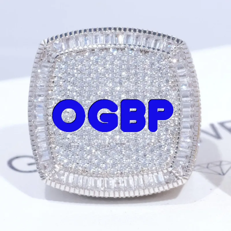 CUSTOM LETTER 3D ICED RING sold by The GUU Shop