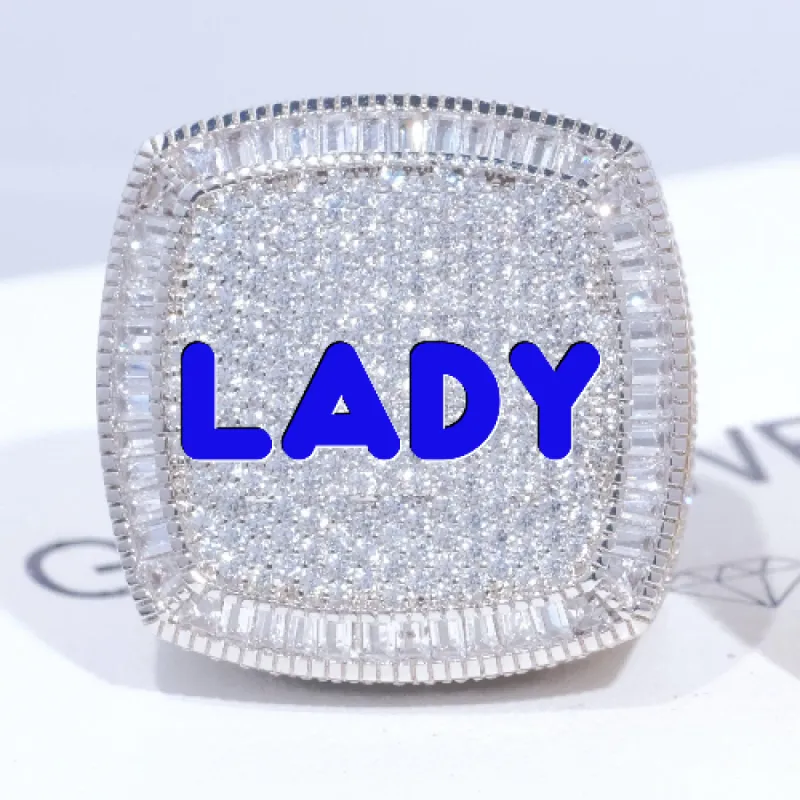 CUSTOM LETTER 3D ICED RING sold by The GUU Shop