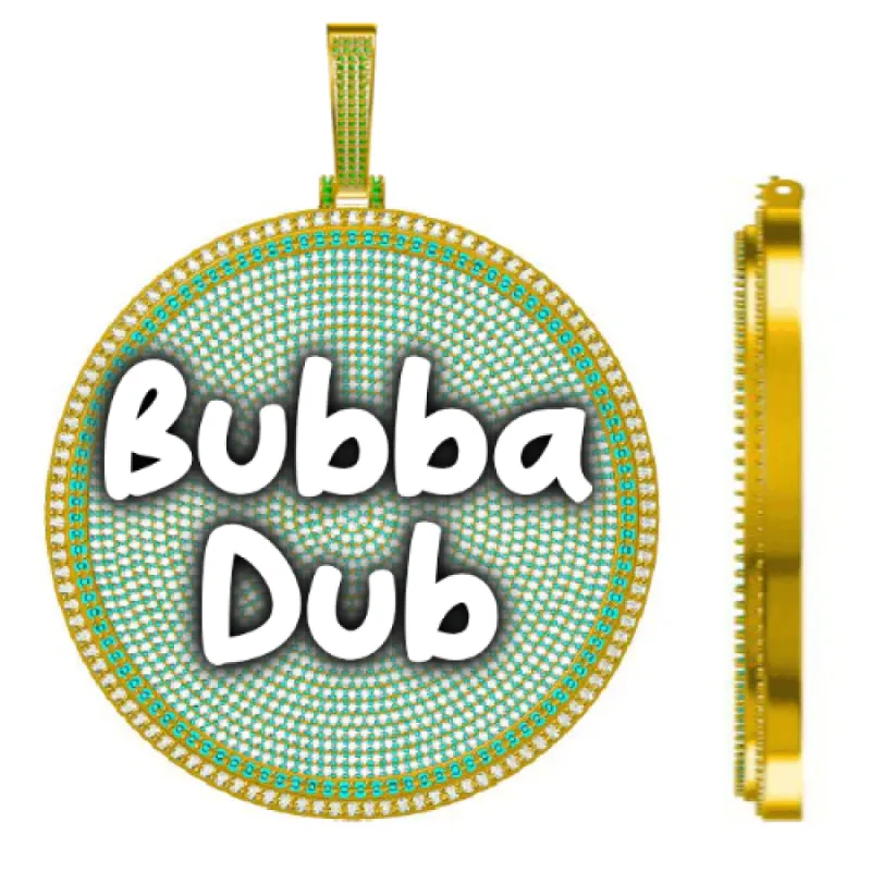 CUSTOM LETTER NECKLACE 3D BIG DISC sold by The GUU Shop