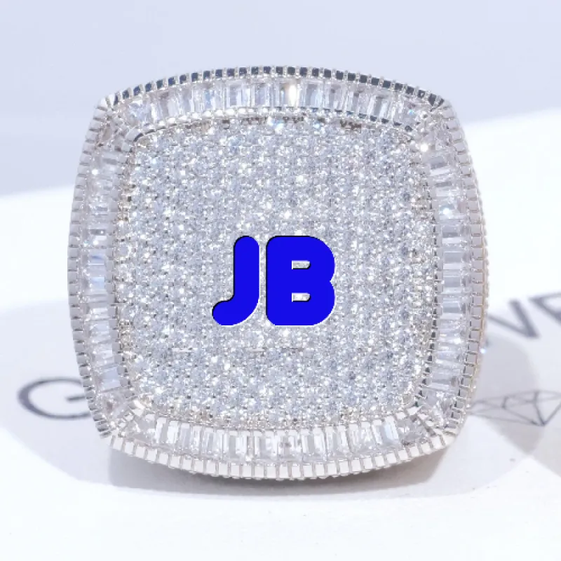 CUSTOM LETTER 3D ICED RING sold by The GUU Shop