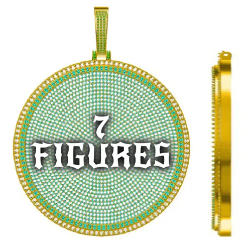 CUSTOM LETTER NECKLACE 3D BIG DISC sold by The GUU Shop