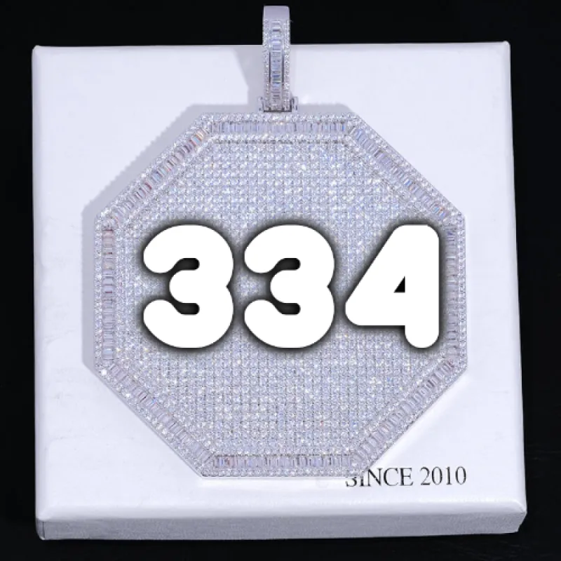 CUSTOM LETTER NECKLACE 3D BIG OCTAGON sold by The GUU Shop