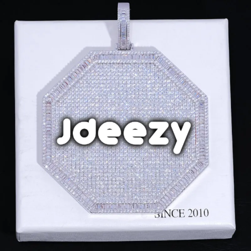 CUSTOM LETTER NECKLACE 3D BIG OCTAGON sold by The GUU Shop