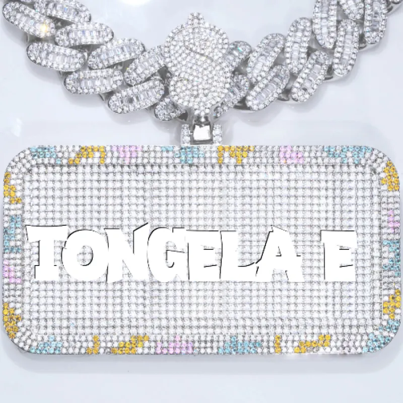 CUSTOM LETTER NECKLACE 3D COLORFUL SQUARE sold by The GUU Shop