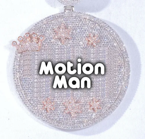 CUSTOM LETTER NECKLACE 3D BIG CROWN DISC sold by The GUU Shop