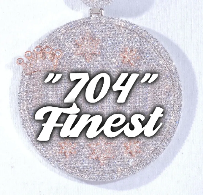 CUSTOM LETTER NECKLACE 3D BIG CROWN DISC sold by The GUU Shop