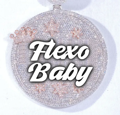 CUSTOM LETTER NECKLACE 3D BIG CROWN DISC sold by The GUU Shop