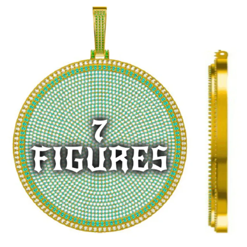 CUSTOM LETTER NECKLACE 3D BIG DISC sold by The GUU Shop