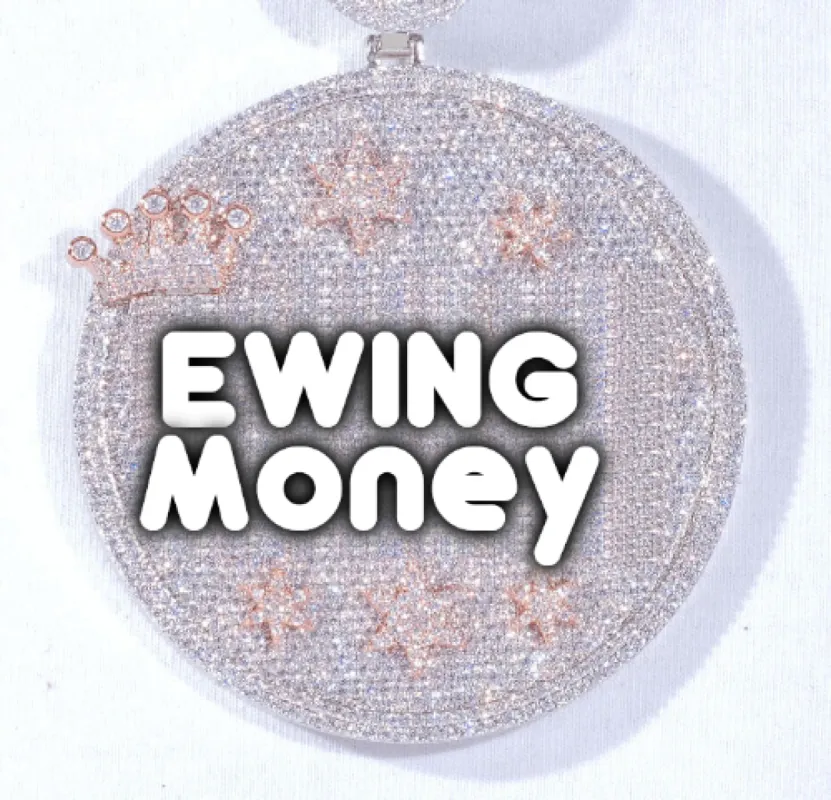 CUSTOM LETTER NECKLACE 3D BIG CROWN DISC sold by The GUU Shop