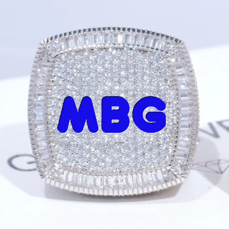 CUSTOM LETTER 3D ICED RING sold by The GUU Shop