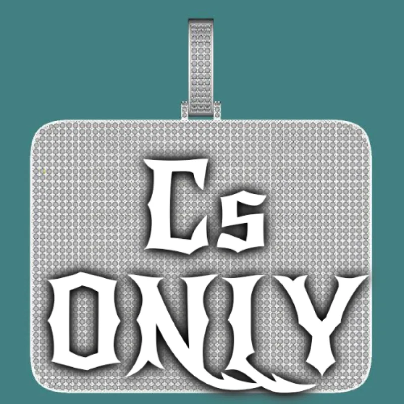 CUSTOM LETTER NECKLACE 3D BIG SQUARE sold by The GUU Shop