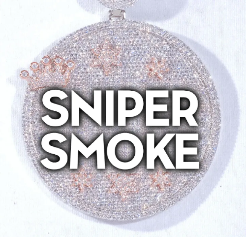 CUSTOM LETTER NECKLACE 3D BIG CROWN DISC sold by The GUU Shop