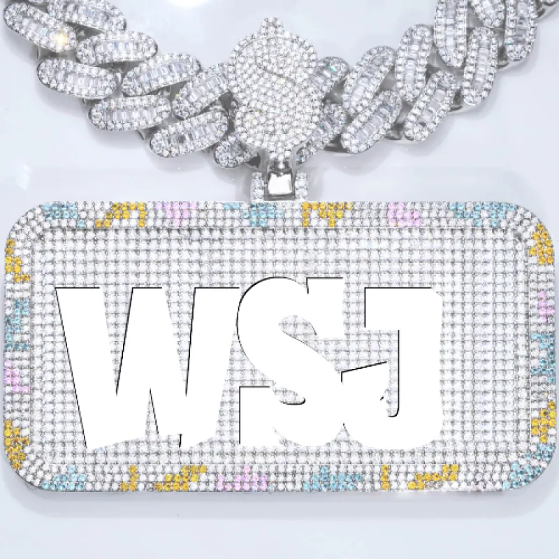 CUSTOM LETTER NECKLACE 3D COLORFUL SQUARE sold by The GUU Shop