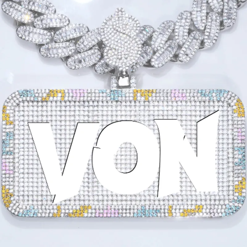 CUSTOM LETTER NECKLACE 3D COLORFUL SQUARE sold by The GUU Shop