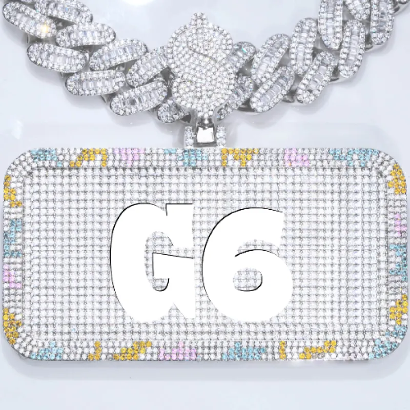 CUSTOM LETTER NECKLACE 3D COLORFUL SQUARE sold by The GUU Shop