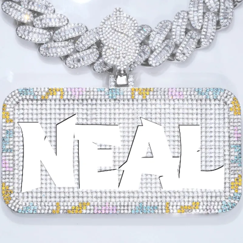 CUSTOM LETTER NECKLACE 3D COLORFUL SQUARE sold by The GUU Shop