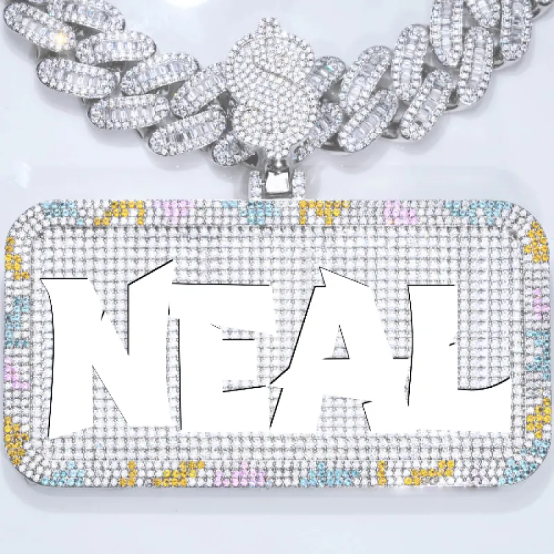 CUSTOM LETTER NECKLACE 3D COLORFUL SQUARE sold by The GUU Shop