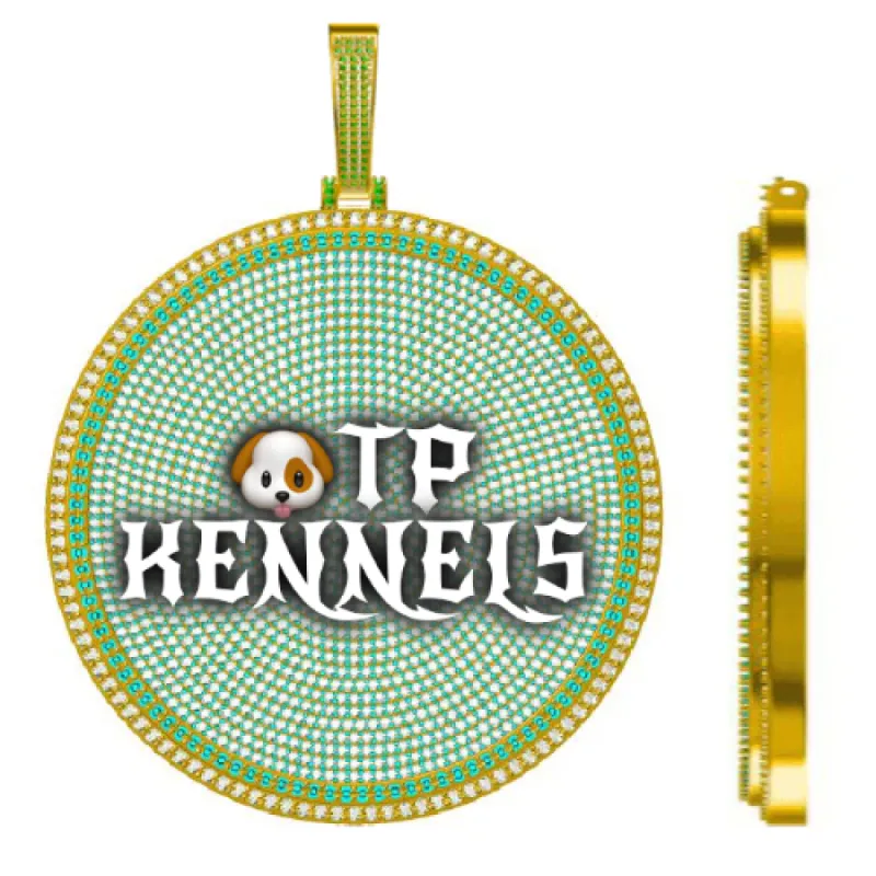 CUSTOM LETTER NECKLACE 3D BIG DISC sold by The GUU Shop