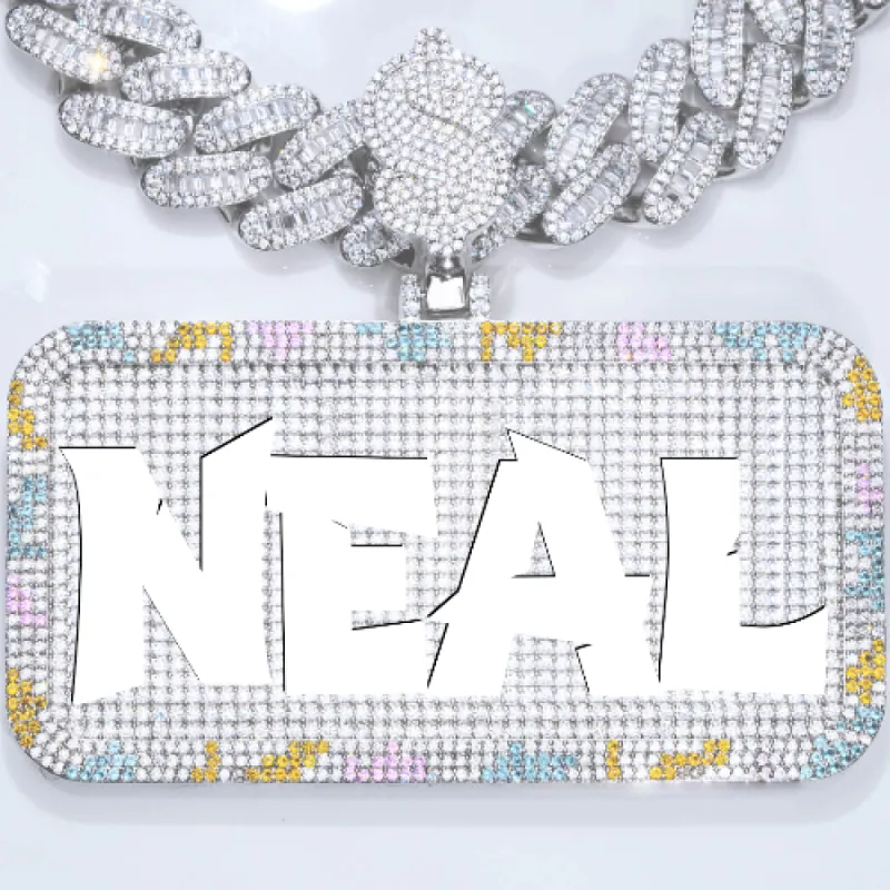 CUSTOM LETTER NECKLACE 3D COLORFUL SQUARE sold by The GUU Shop