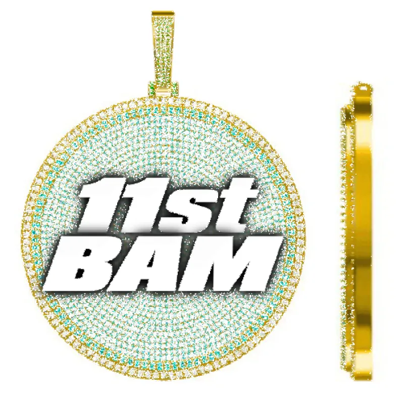 CUSTOM LETTER NECKLACE 3D BIG DISC sold by The GUU Shop