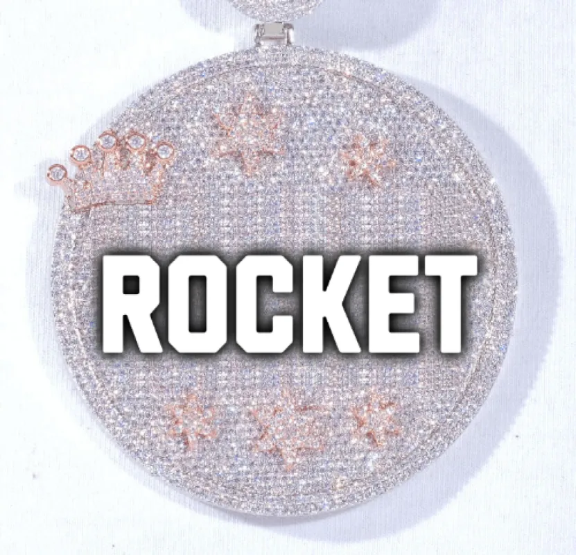 CUSTOM LETTER NECKLACE 3D BIG CROWN DISC made by The GUU Shop