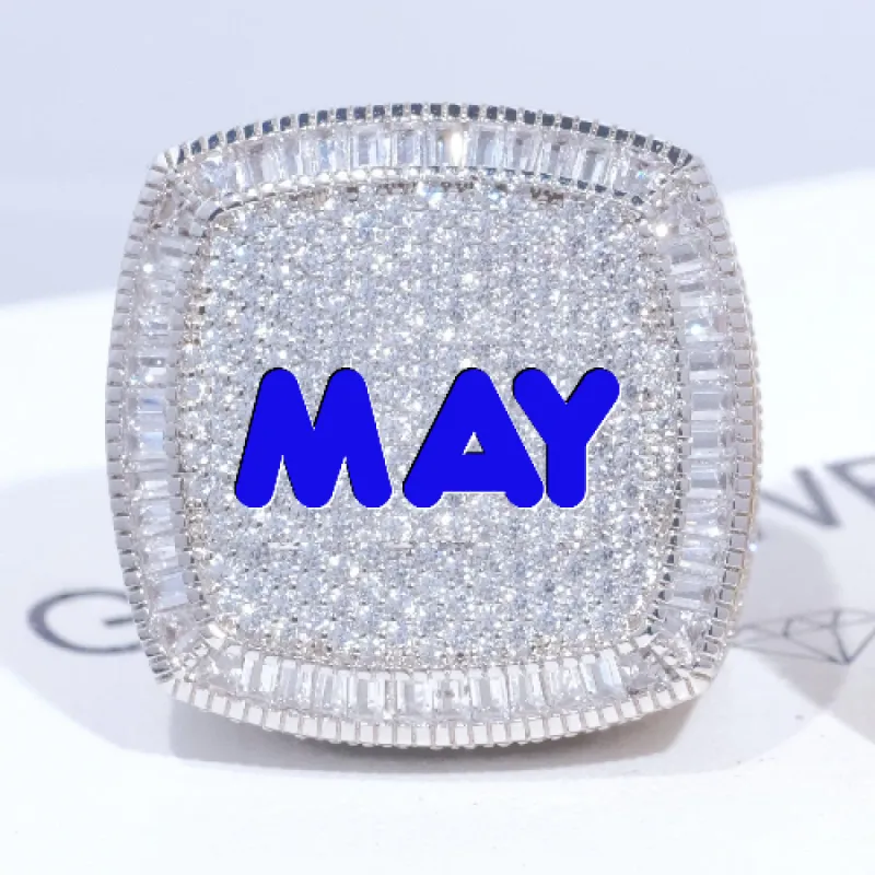 CUSTOM LETTER 3D ICED RING sold by The GUU Shop