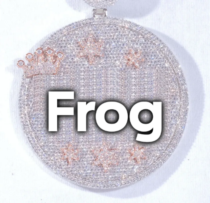 CUSTOM LETTER NECKLACE 3D BIG CROWN DISC sold by The GUU Shop