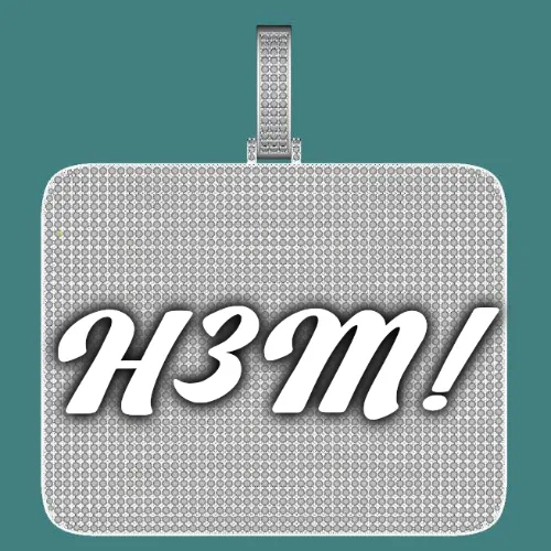 CUSTOM LETTER NECKLACE 3D BIG SQUARE sold by The GUU Shop