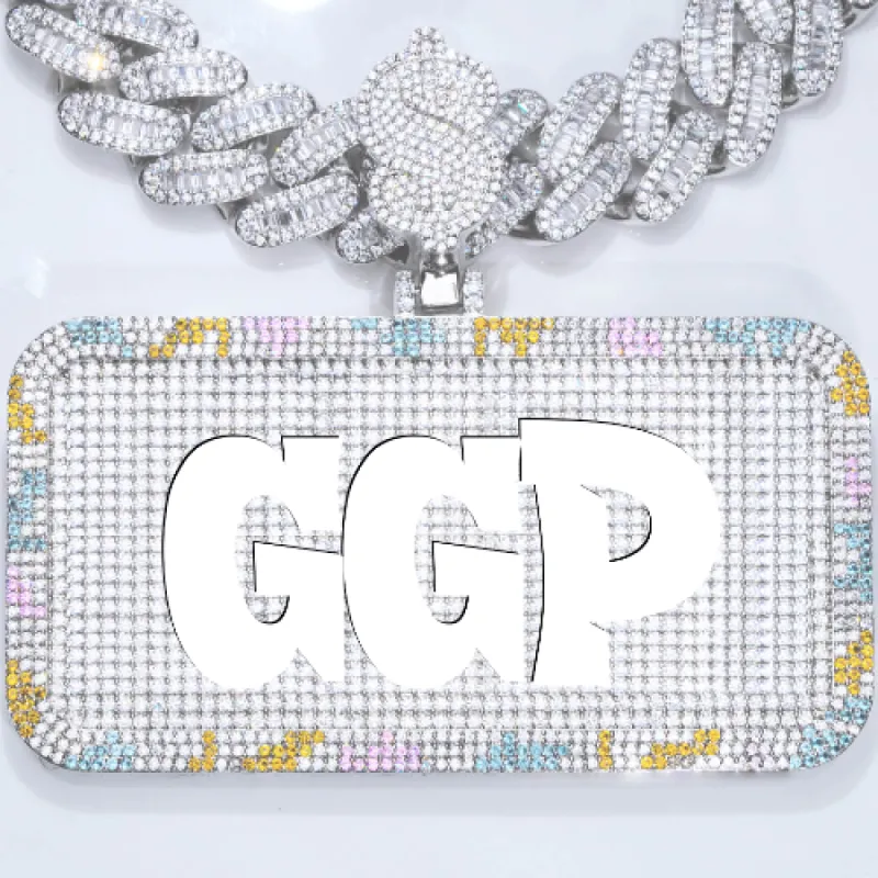 CUSTOM LETTER NECKLACE 3D COLORFUL SQUARE sold by The GUU Shop